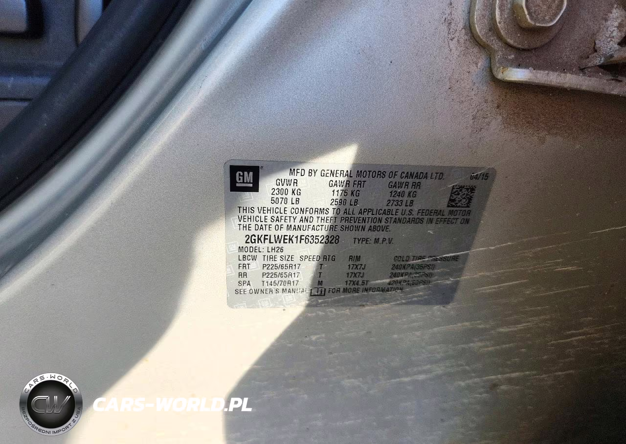 2015 GMC Terrain Sle VIN:2GKFLWEK1F6352328 - 12
