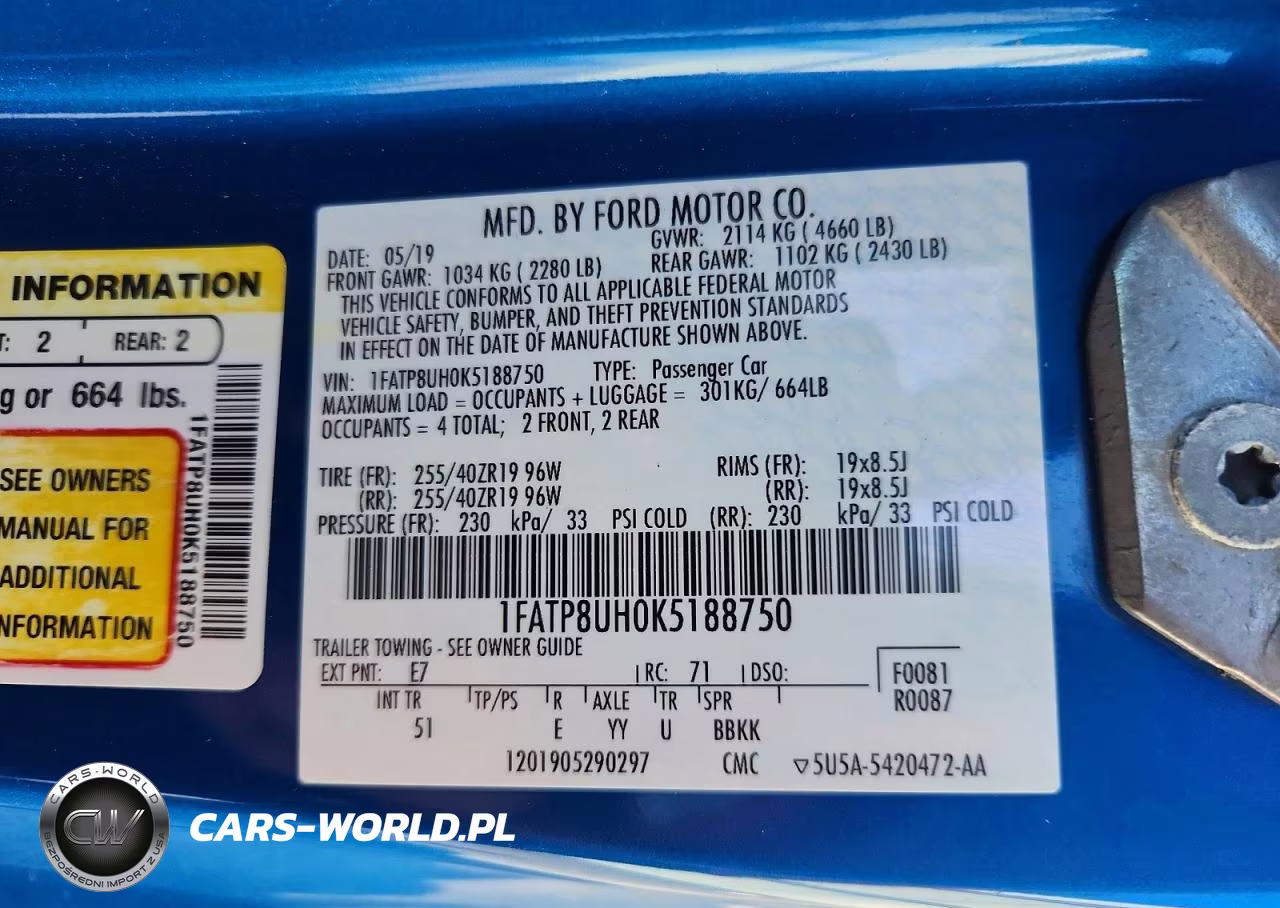 2019 Ford Mustang VIN:1FATP8UH0K5188750 - 13