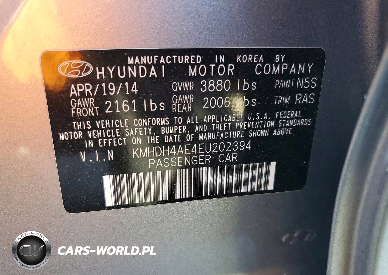 2014 Hyundai Elantra Se VIN:KMHDH4AE4EU202394 - 13