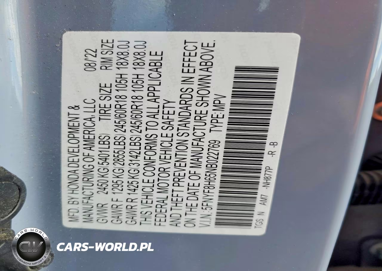 2022 Honda Passport Trail Sport VIN:5FNYF8H65NB022769 - 13