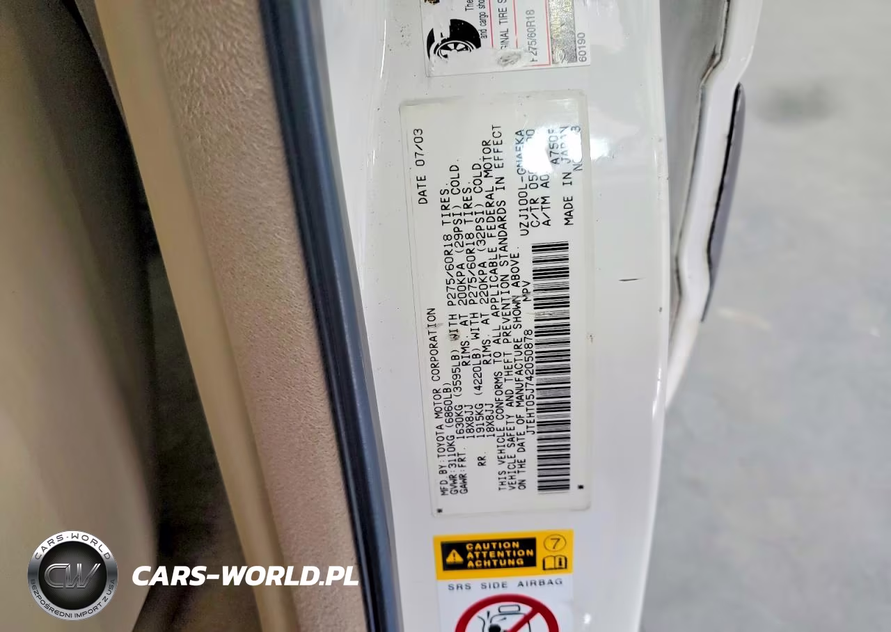 2004 Toyota Land Cruiser Base VIN:JTEHT05J742050878 - 13