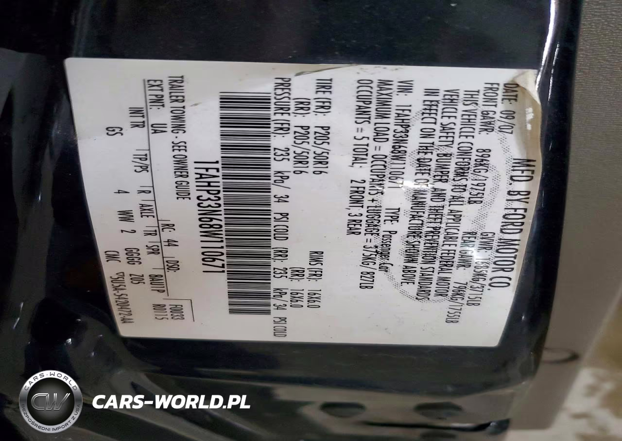 2008 Ford Focus Se VIN:1FAHP33N68W110671 - 13