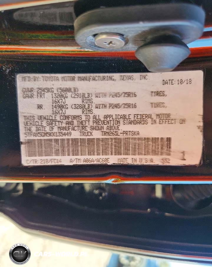 2019 Toyota Tacoma Sr5 VIN:5TFAX5GN5KX135449 - 12