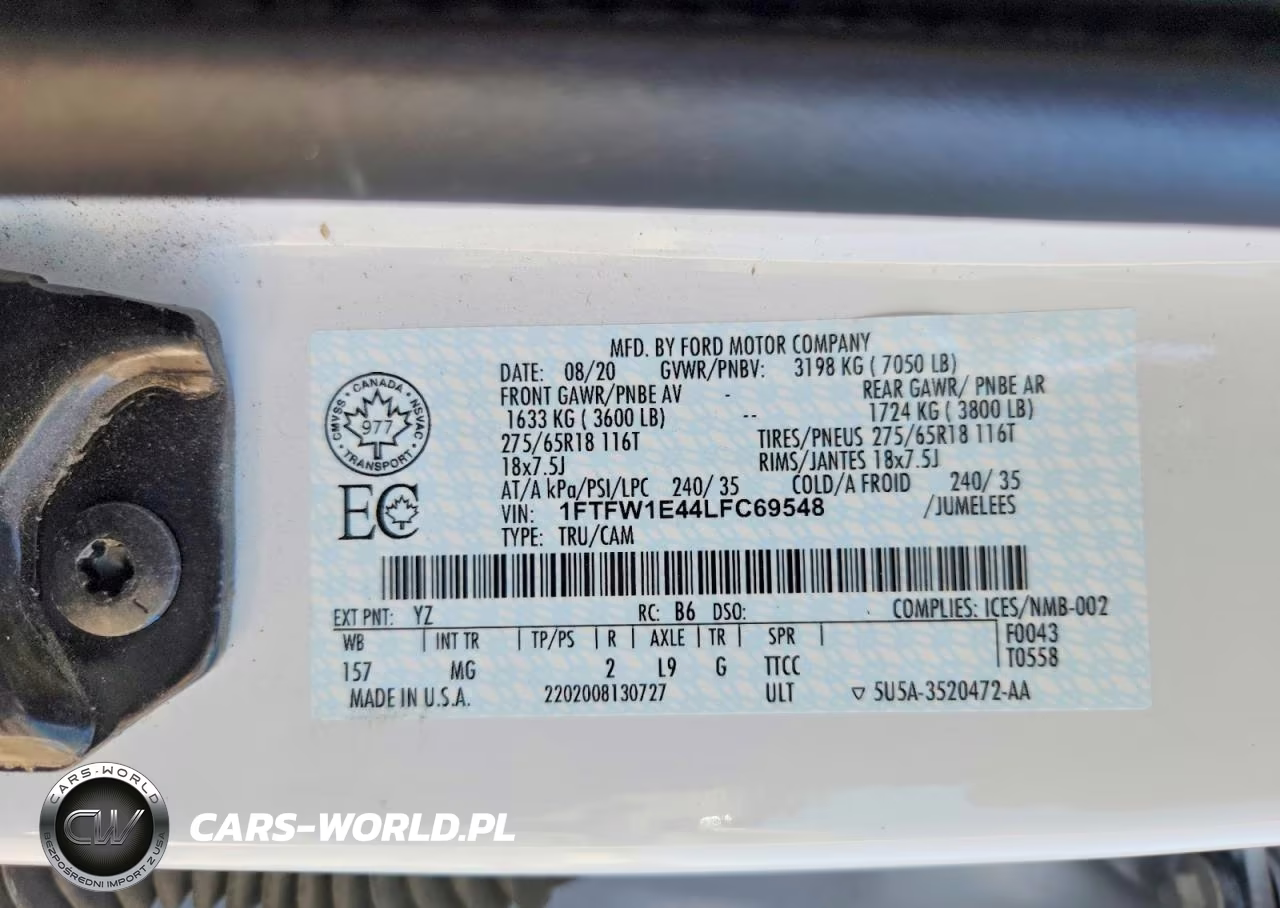 2020 Ford F150 Supercrew VIN:1FTFW1E44LFC69548 - 12