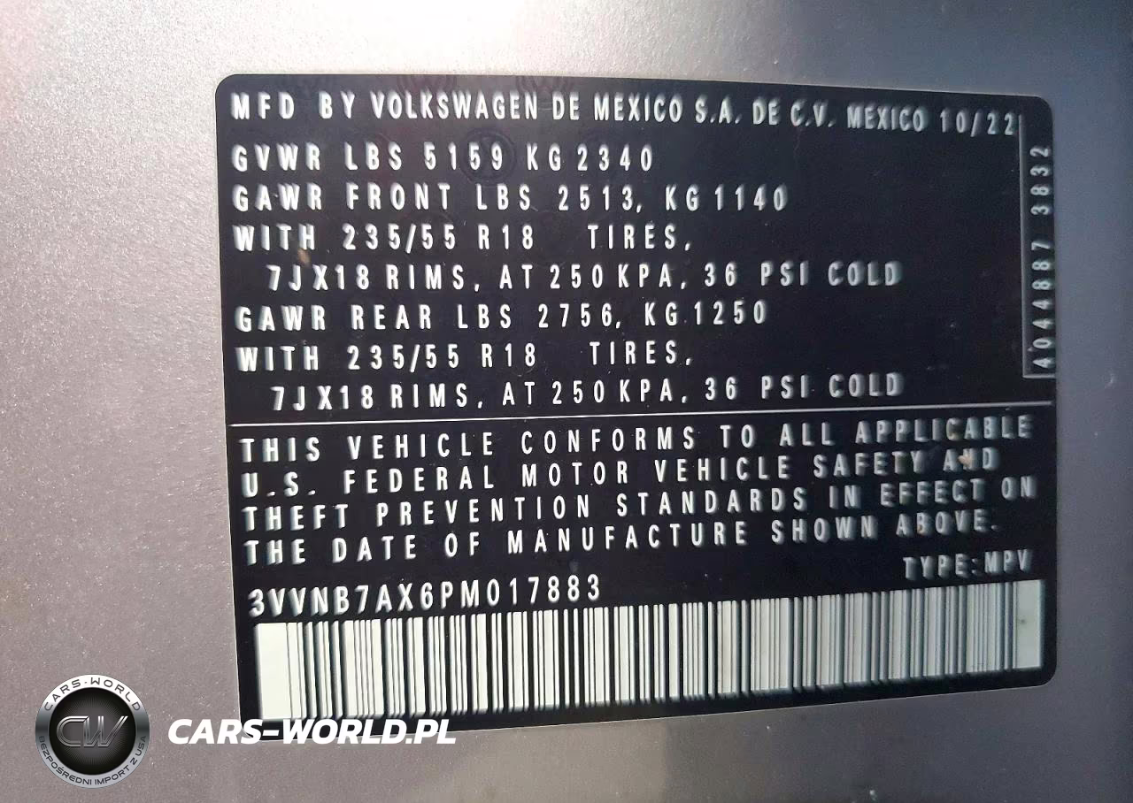 2023 Volkswagen Tiguan Se VIN:3VVNB7AX6PM017883 - 13