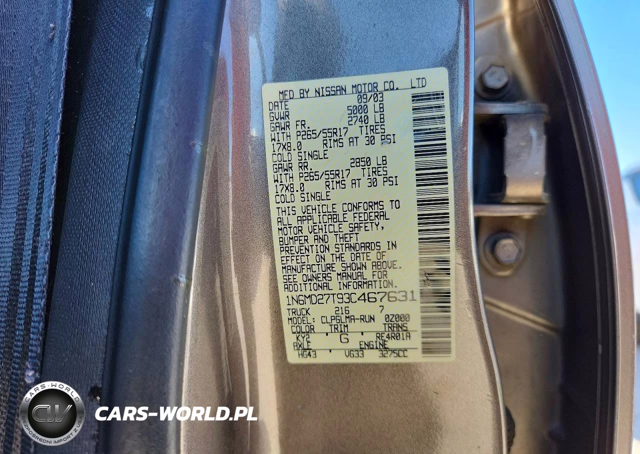 2003 Nissan Frontier Sc-V6 VIN:1N6MD27T93C467631 - 12
