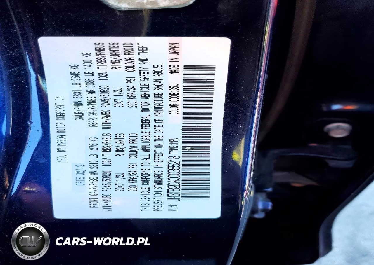 2012 Mazda Cx9 4X2 Grand Tourin VIN:JM3TB2DA0C0355218 - 13