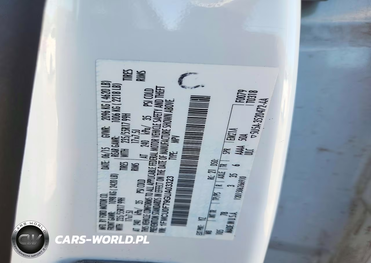 2016 Ford Escape S VIN:1FMCU0F79GUA03323 - 13