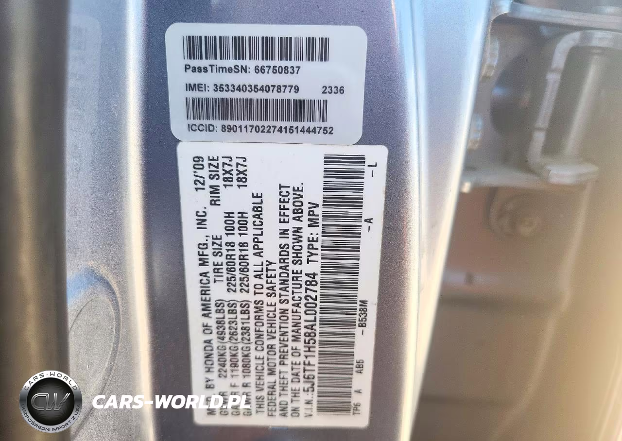 2010 Honda Accord Crosstour Exl VIN:5J6TF1H58AL002784 - 12