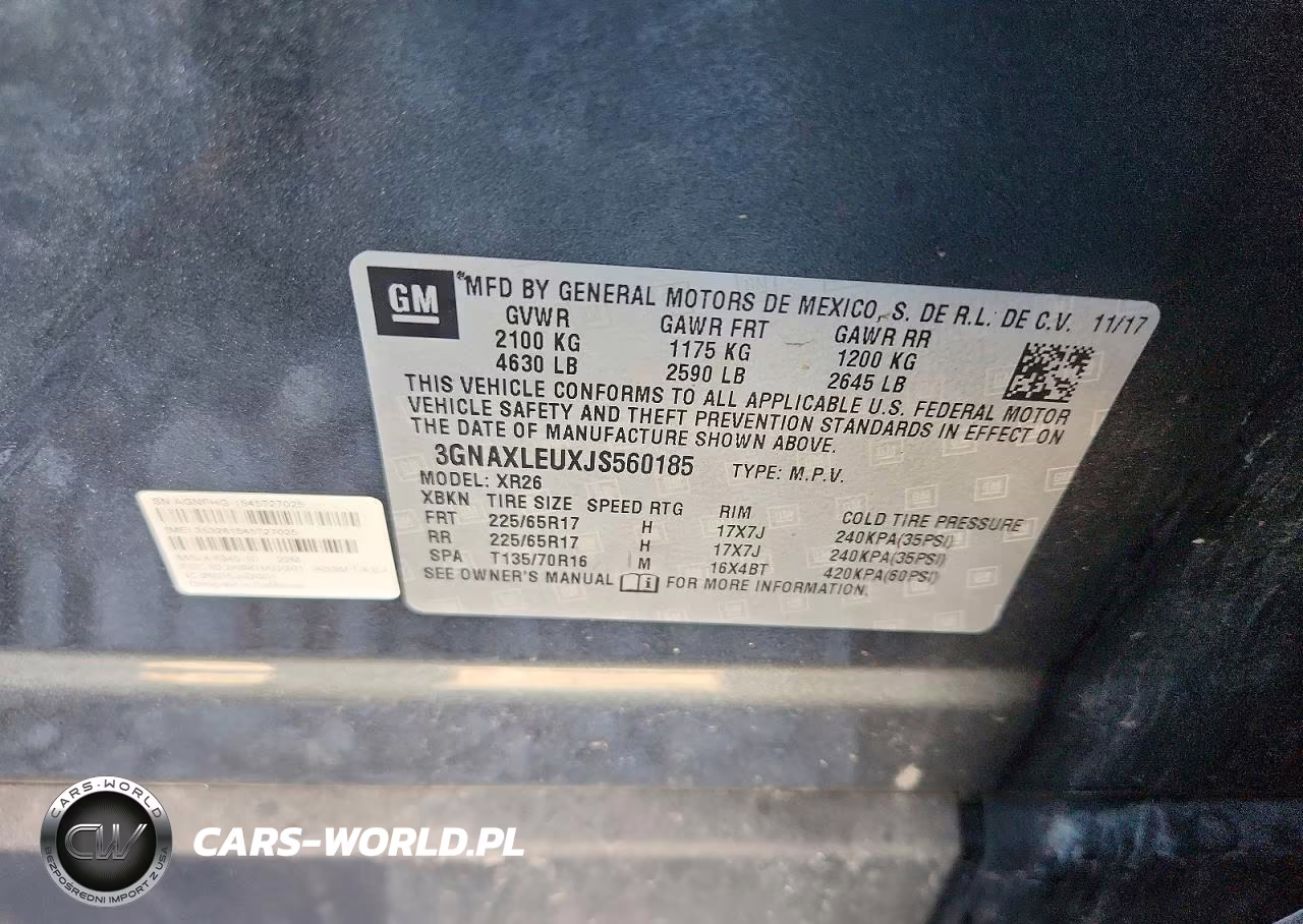 2018 Chevrolet Equinox Lt VIN:3GNAXLEUXJS560185 - 13