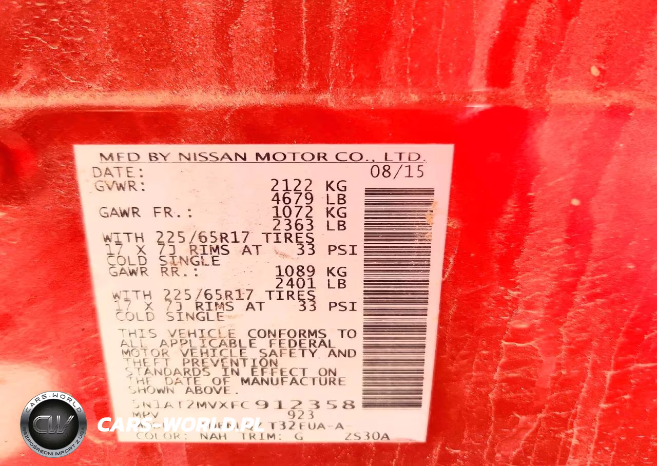 2015 Nissan Rogue Sv VIN:5N1AT2MVXFC912358 - 12