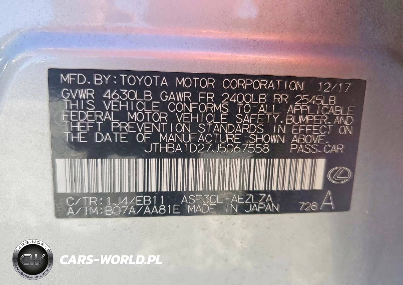 2018 Lexus Is 300 VIN:JTHBA1D27J5067558 - 13