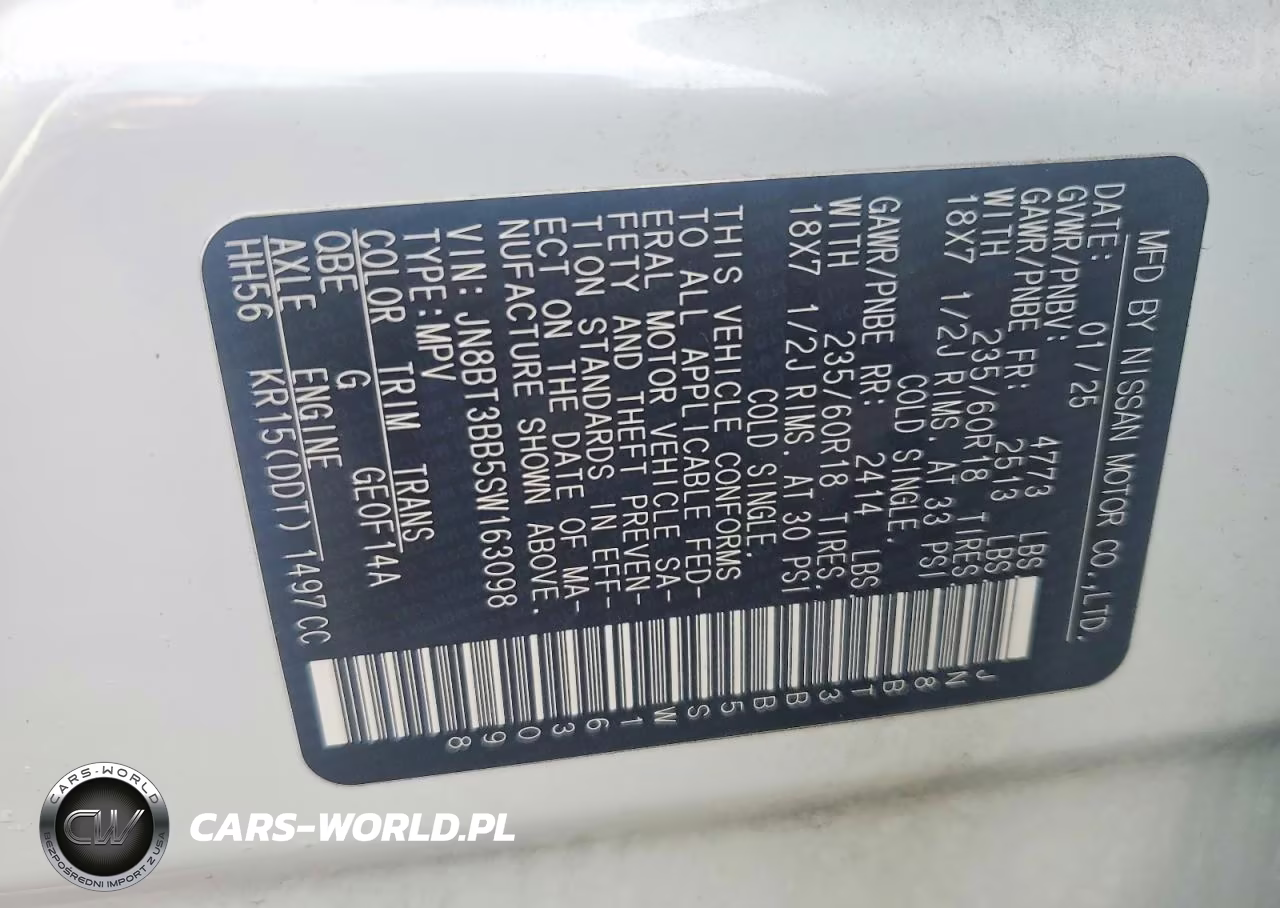2025 Nissan Rogue Sv VIN:JN8BT3BB5SW163098 - 13