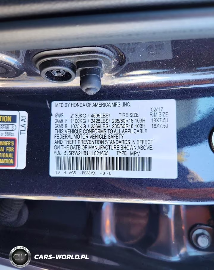 2017 Honda Cr-V Exl VIN:5J6RW2H81HL021665 - 13