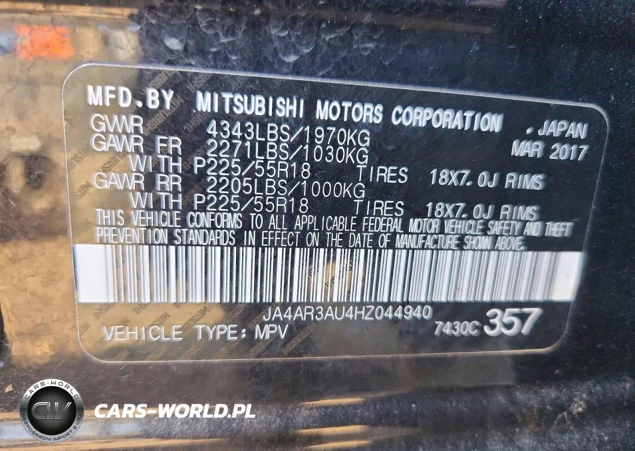 2017 Mitsubishi Outlander Sport Es VIN:JA4AR3AU4HZ044940 - 14