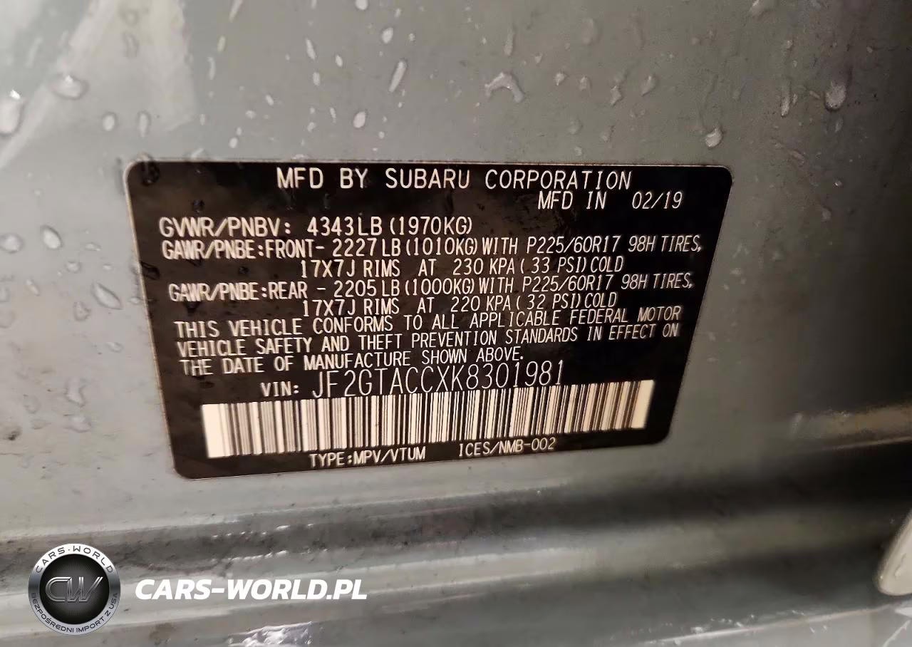 2019 Subaru Crosstrek Premium VIN:JF2GTACCXK8301981 - 13