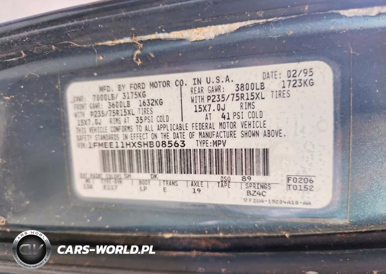 1995 Ford Econoline E150 VIN:1FMEE11HXSHB08563 - 14