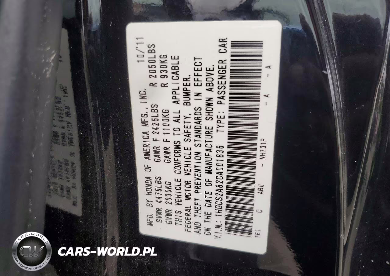 2012 Honda Accord Exl VIN:1HGCS2A82CA001836 - 13
