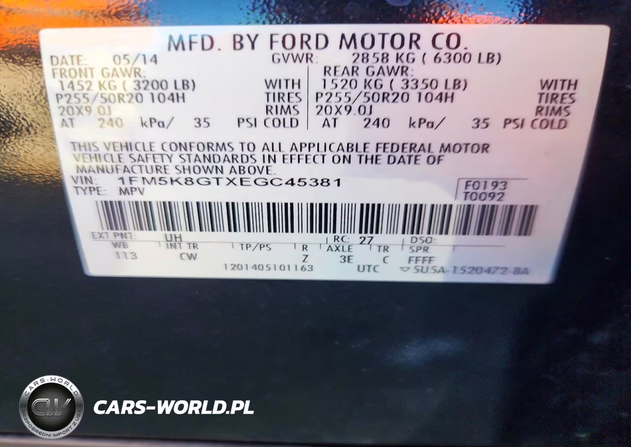 2014 Ford Explorer Sport VIN:1FM5K8GTXEGC45381 - 13