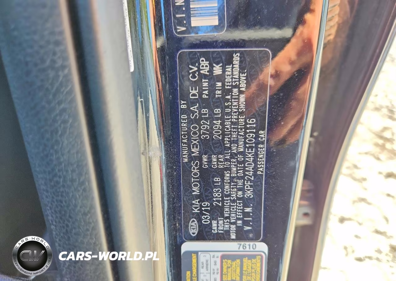 2019 Kia Forte Lxs VIN:3KPF24AD4KE109116 - 12
