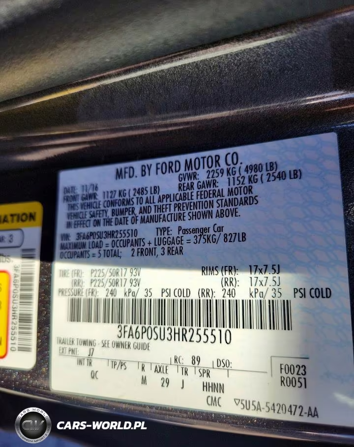 2017 Ford Fusion Titanium Phev VIN:3FA6P0SU3HR255510 - 12