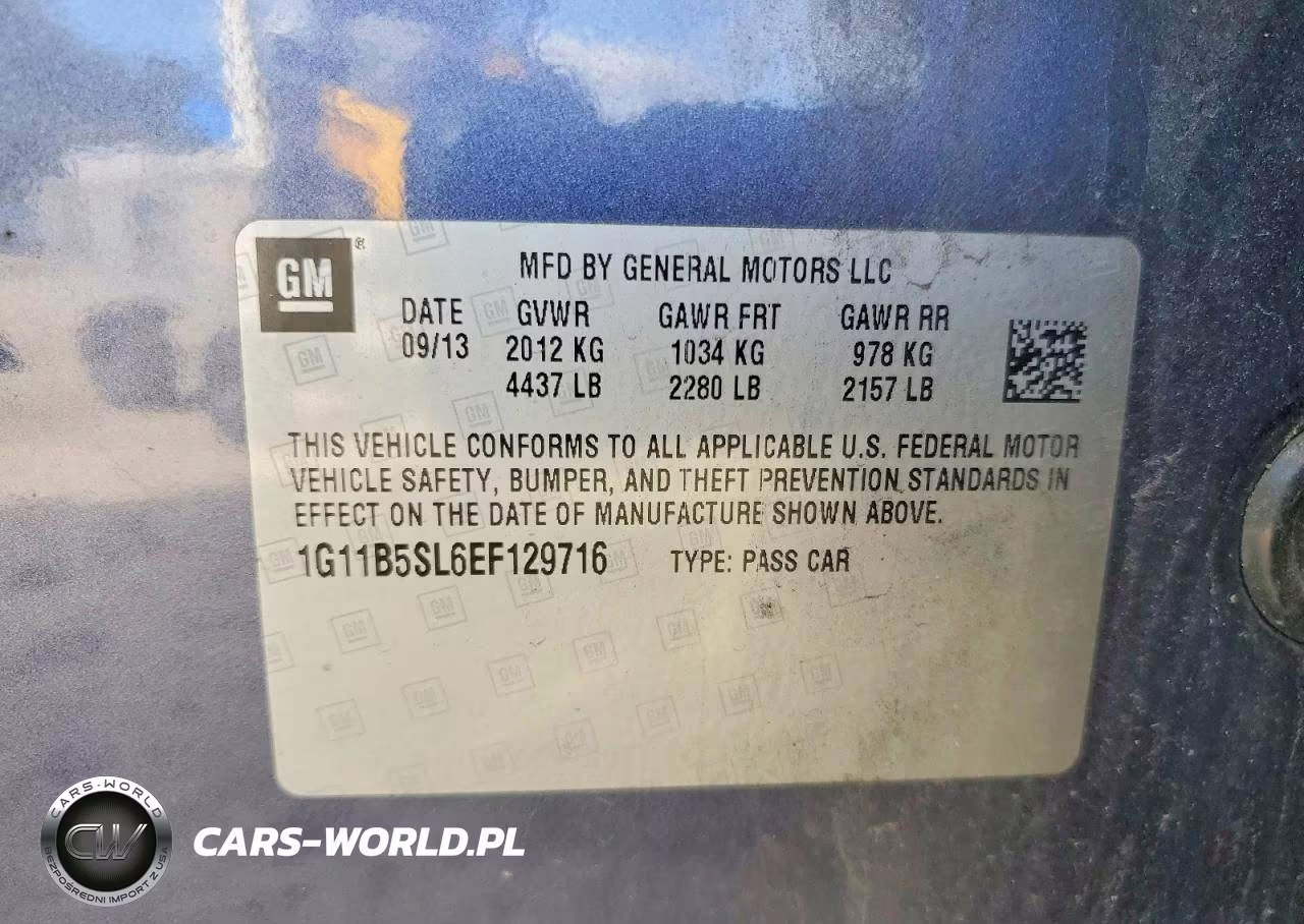 2014 Chevrolet Malibu Ls VIN:1G11B5SL6EF129716 - 12