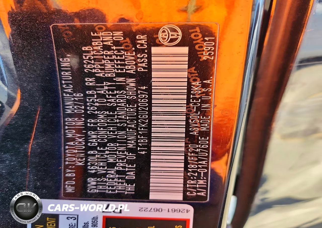 2016 Toyota Camry Se VIN:4T1BF1FK2GU206974 - 13