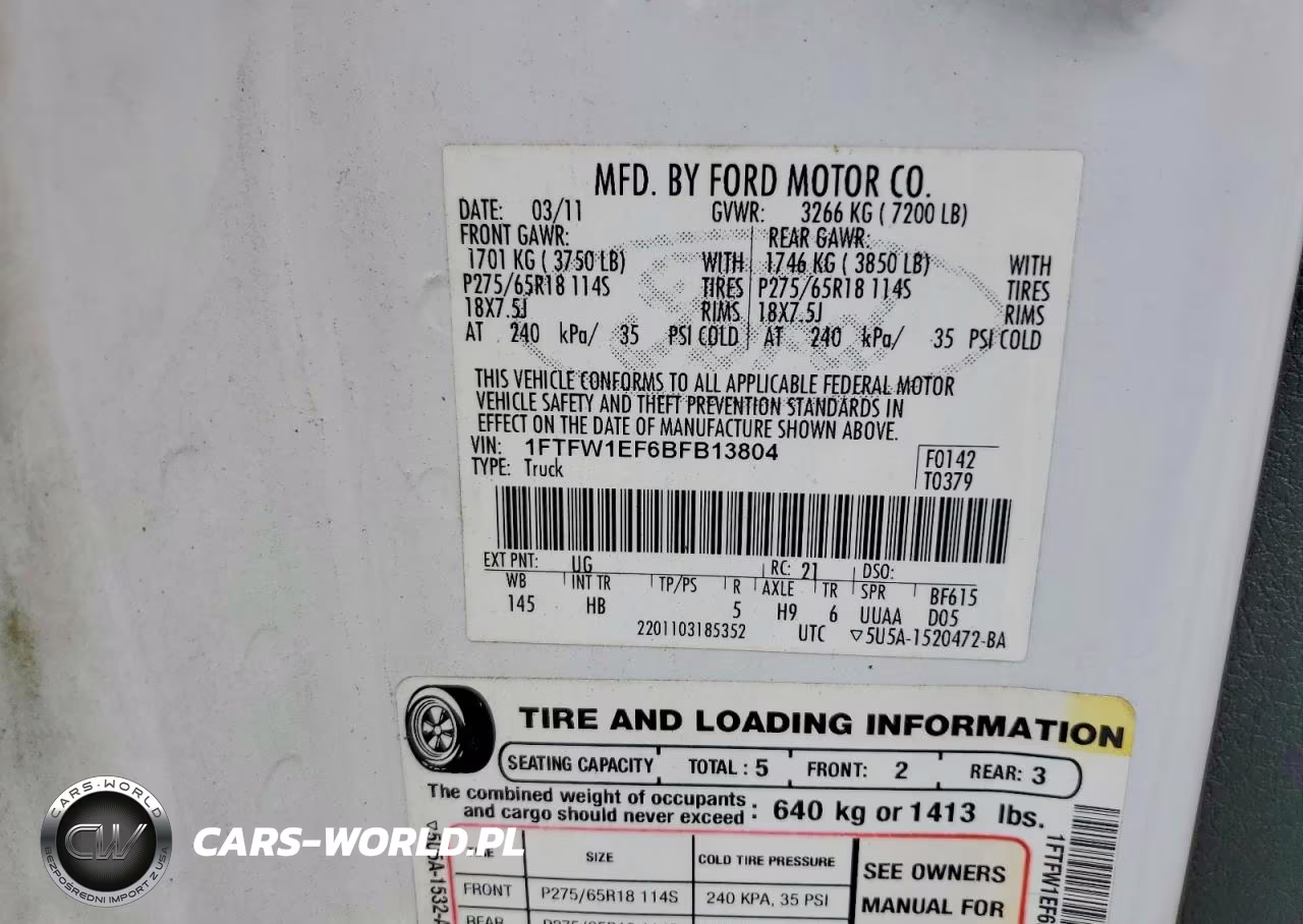 2011 Ford F150 Supercrew VIN:1FTFW1EF6BFB13804 - 12