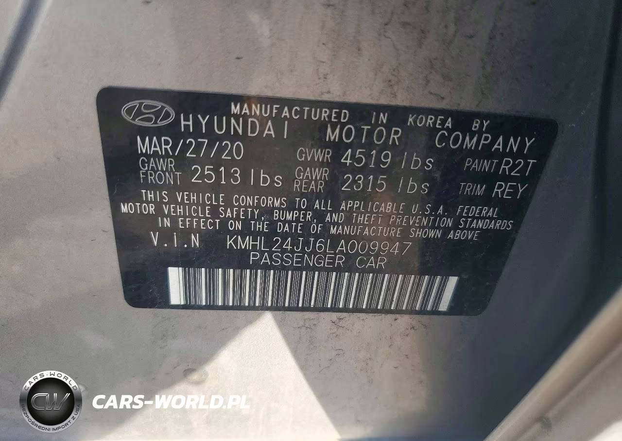 2020 Hyundai Sonata Hybrid Blue VIN:KMHL24JJ6LA009947 - 12