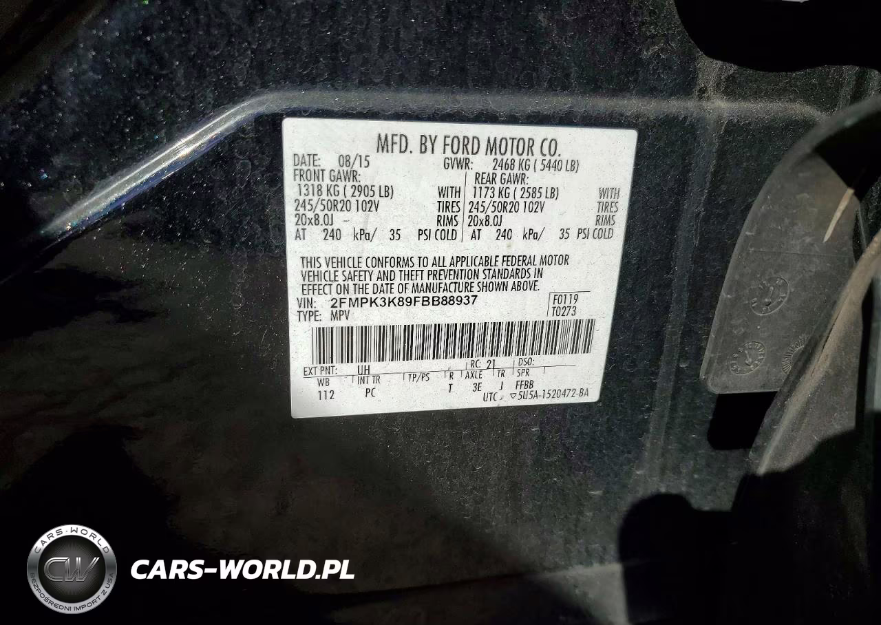 2015 Ford Edge Titanium VIN:2FMPK3K89FBB88937 - 13