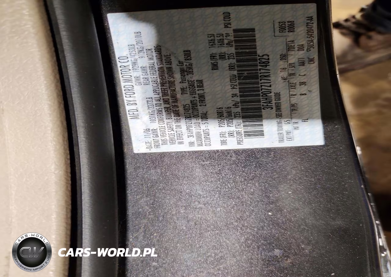 2007 Ford Fusion Se VIN:3FAHP07Z17R174825 - 12