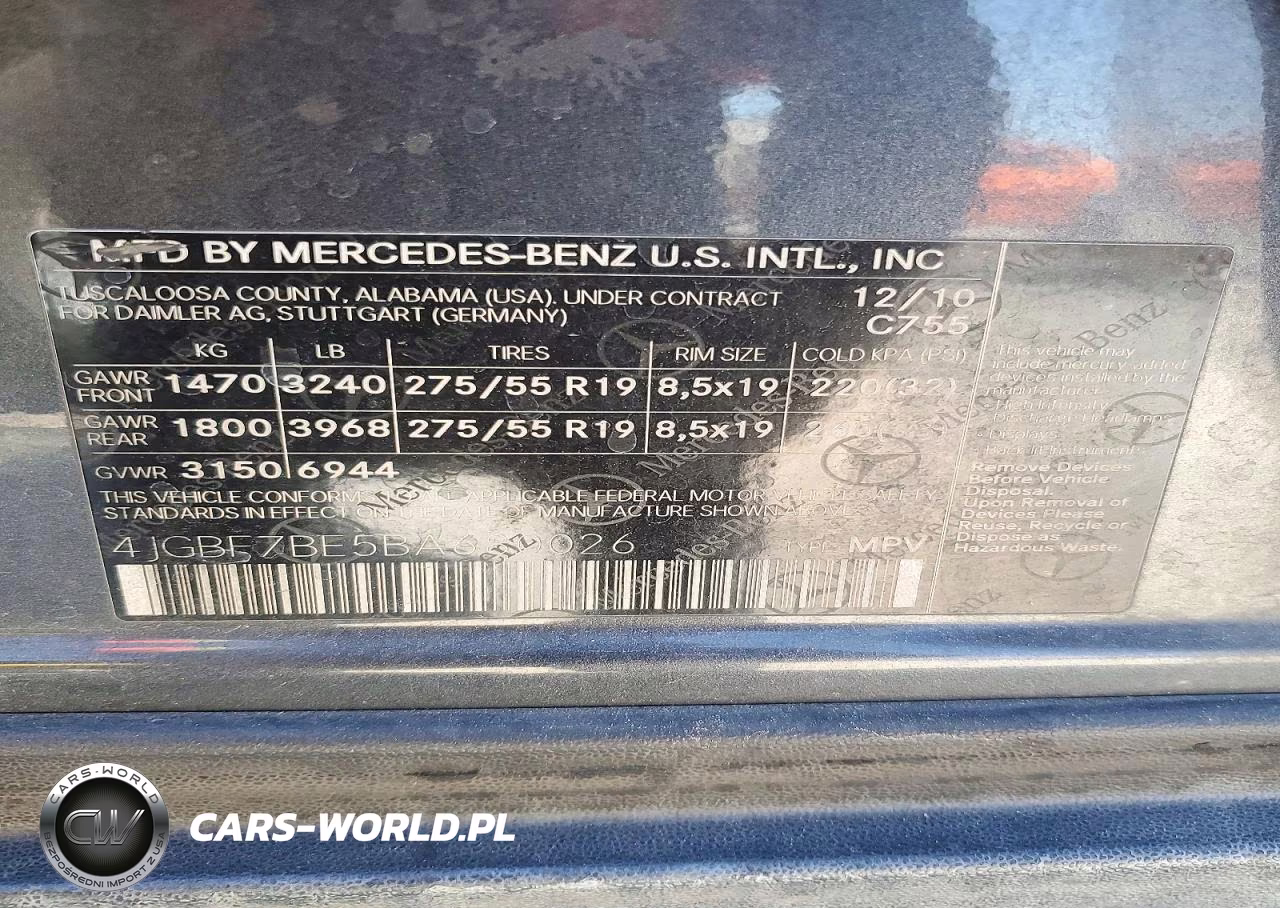 2011 Mercedes-Benz Gl 450 4Matic VIN:4JGBF7BE5BA680026 - 13