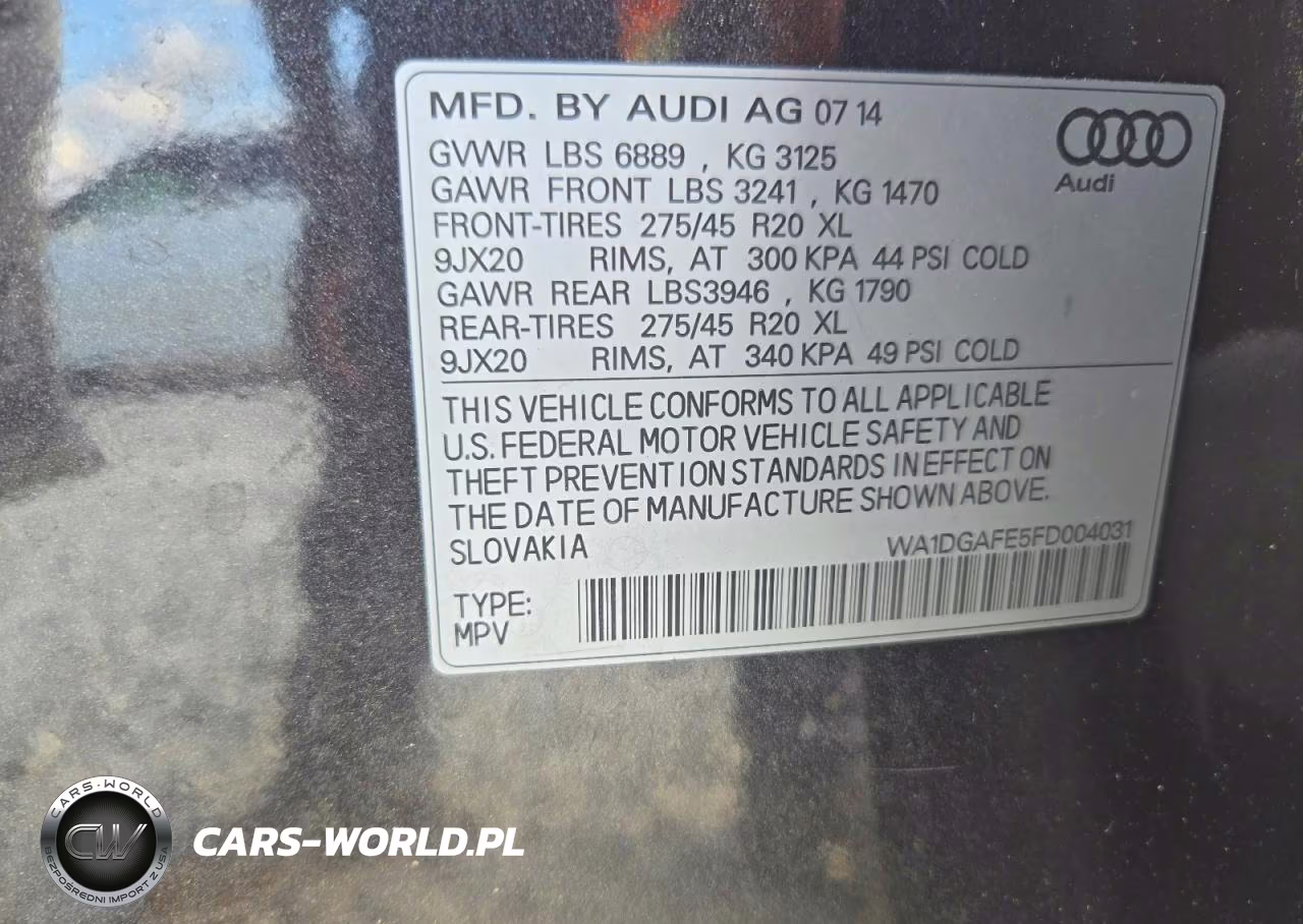 2015 Audi Q7 Prestige VIN:WA1DGAFE5FD004031 - 13