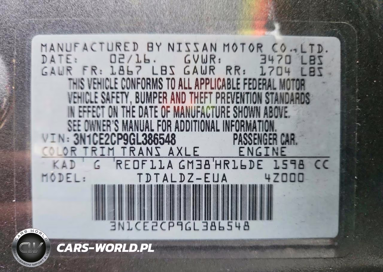 2016 Nissan Versa Note Sv VIN:3N1CE2CP9GL386548 - 13