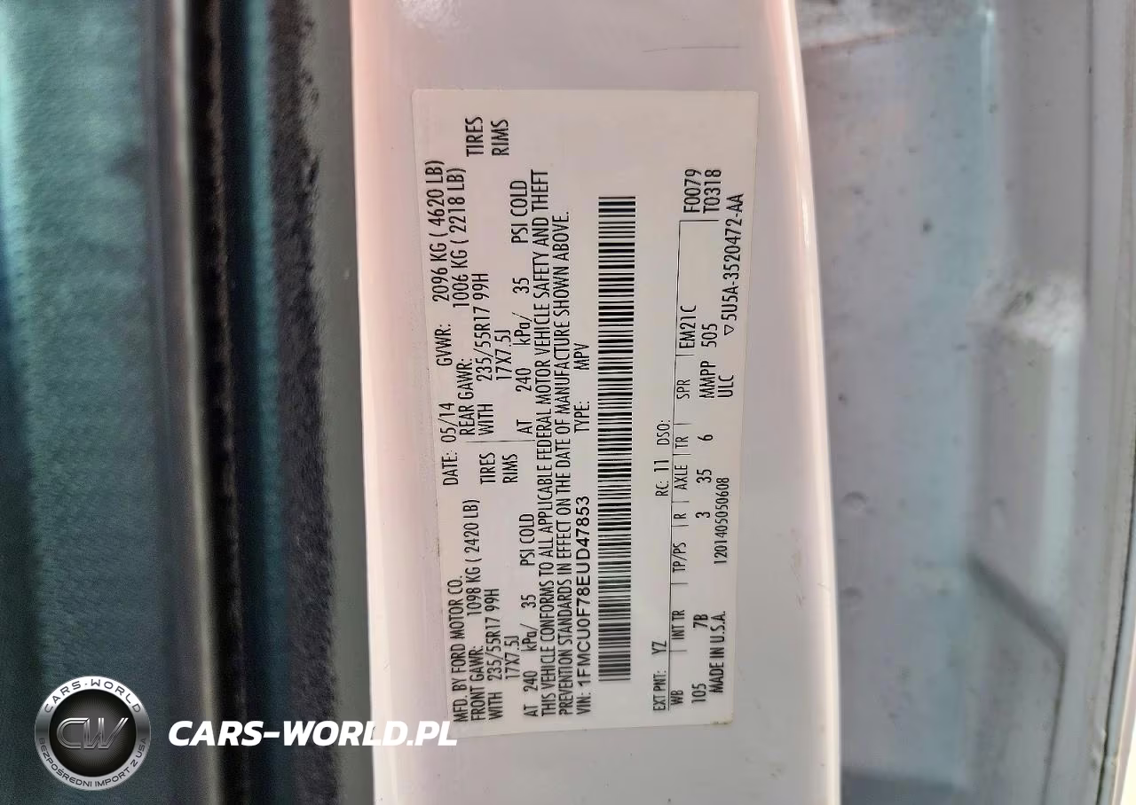 2014 Ford Escape S VIN:1FMCU0F78EUD47853 - 13