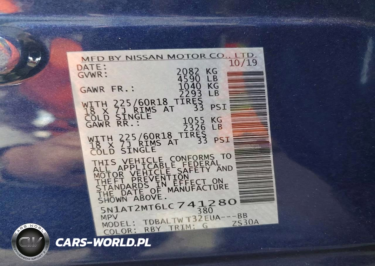 2020 Nissan Rogue Sv VIN:5N1AT2MT6LC741280 - 12