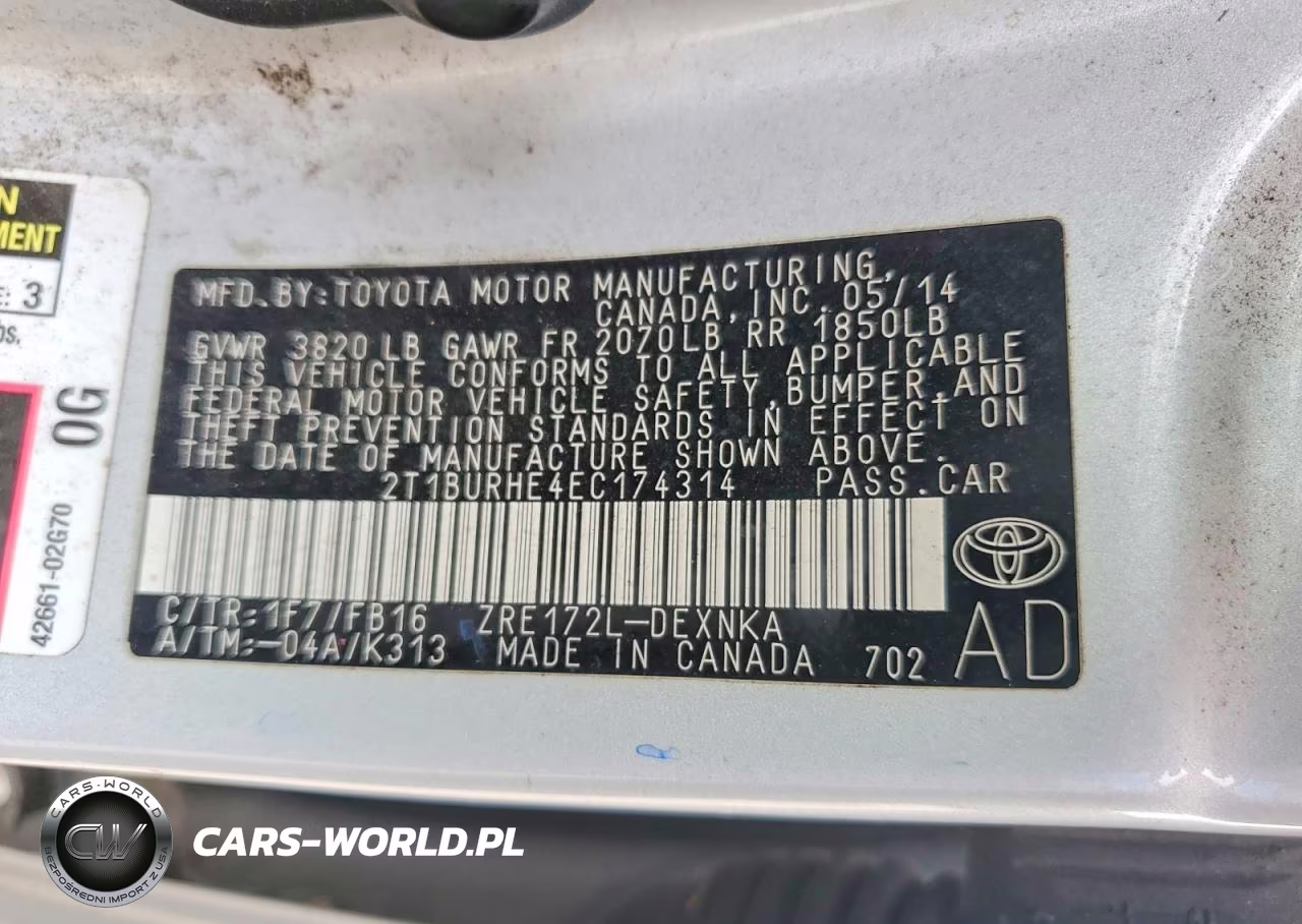 2014 Toyota Corolla Le VIN:2T1BURHE4EC174314 - 12