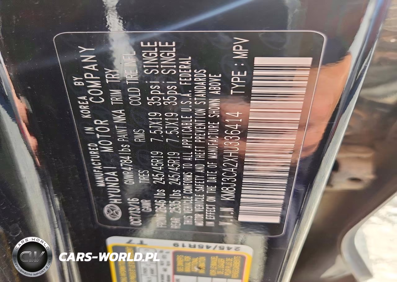 2017 Hyundai Tucson Limited VIN:KM8J3CA2XHU336414 - 13