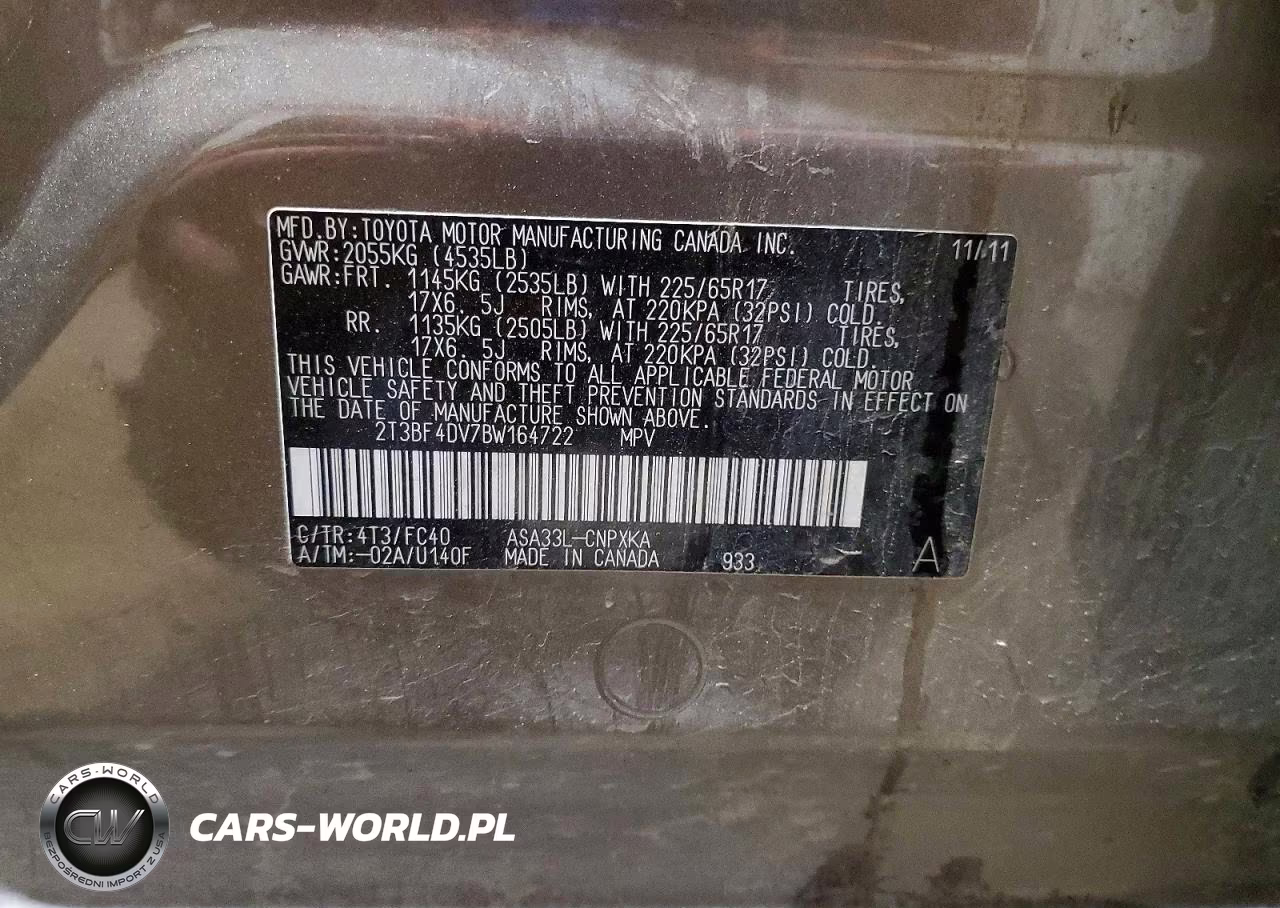 2011 Toyota Rav4 Base VIN:2T3BF4DV7BW164722 - 13