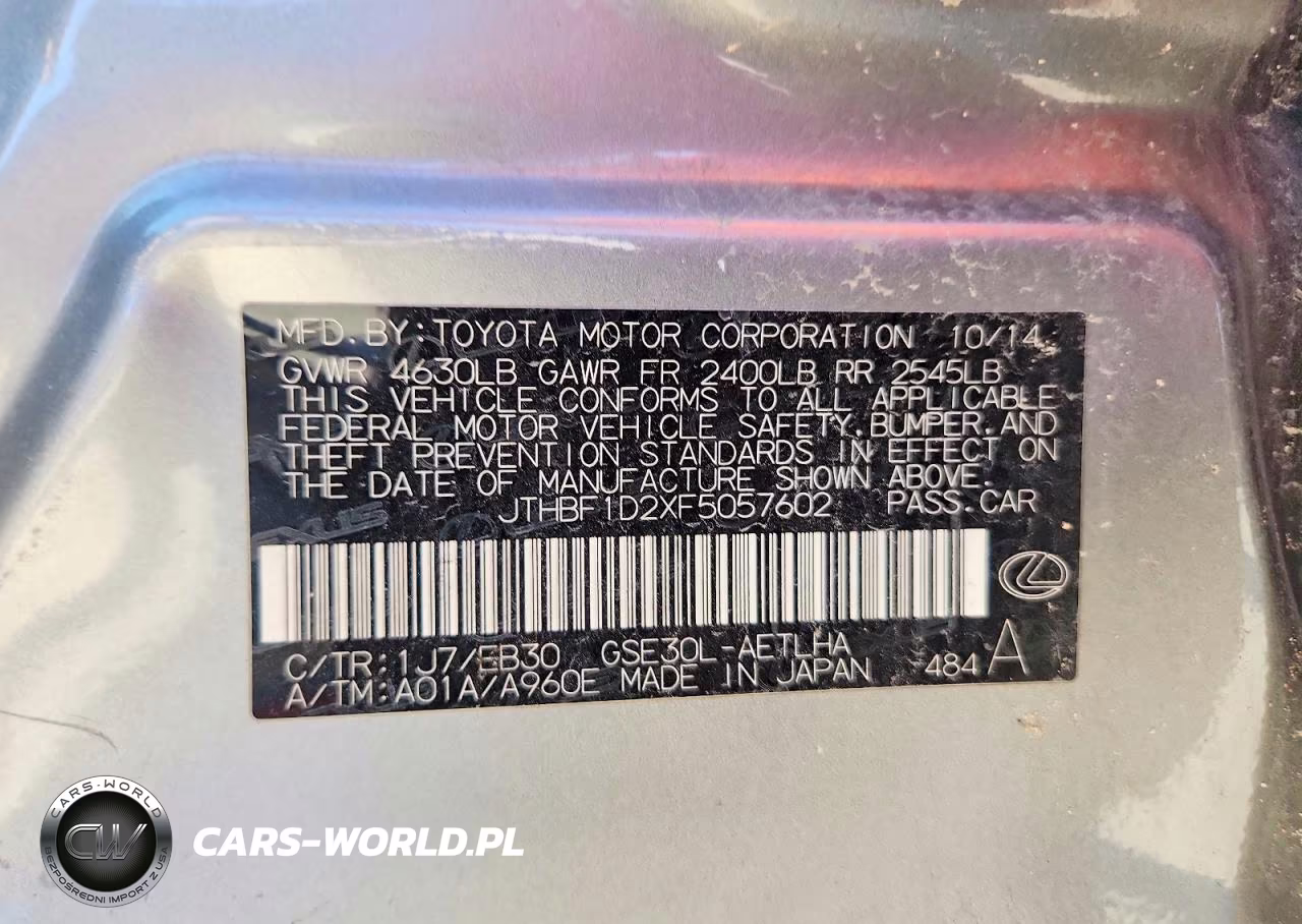 LEXUS IS 250 VIN:JTHBF1D2XF5057602 - 12