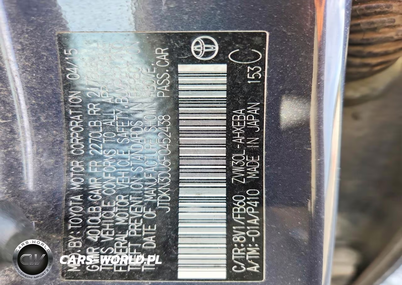 2015 Toyota Prius Two VIN:JTDKN3DU6F0452438 - 12