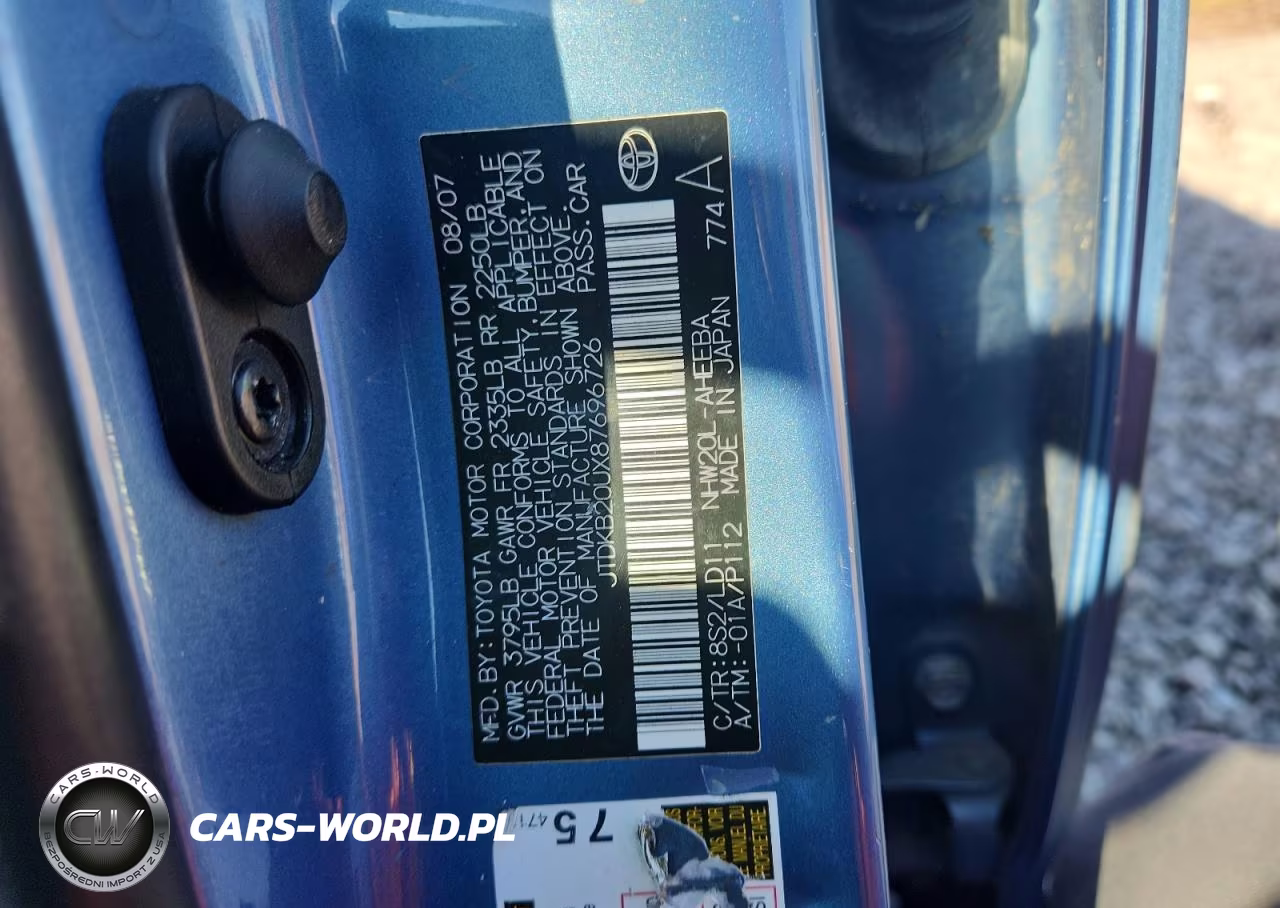2008 Toyota Prius Base VIN:JTDKB20UX87696726 - 12
