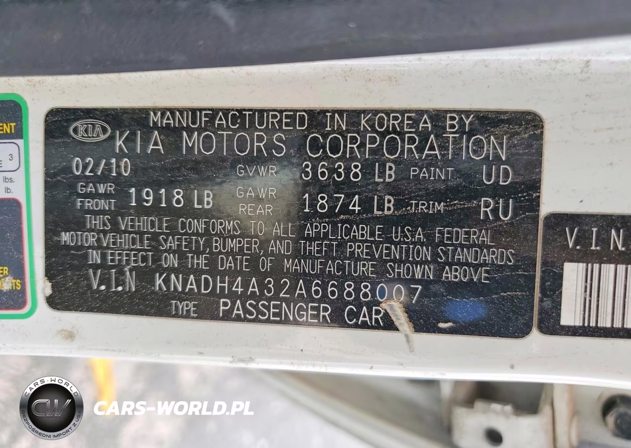 2010 Kia Rio Base VIN:KNADH4A32A6688007 - 13