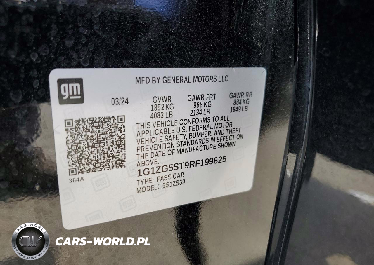 2024 Chevrolet Malibu Rs VIN:1G1ZG5ST9RF199625 - 12