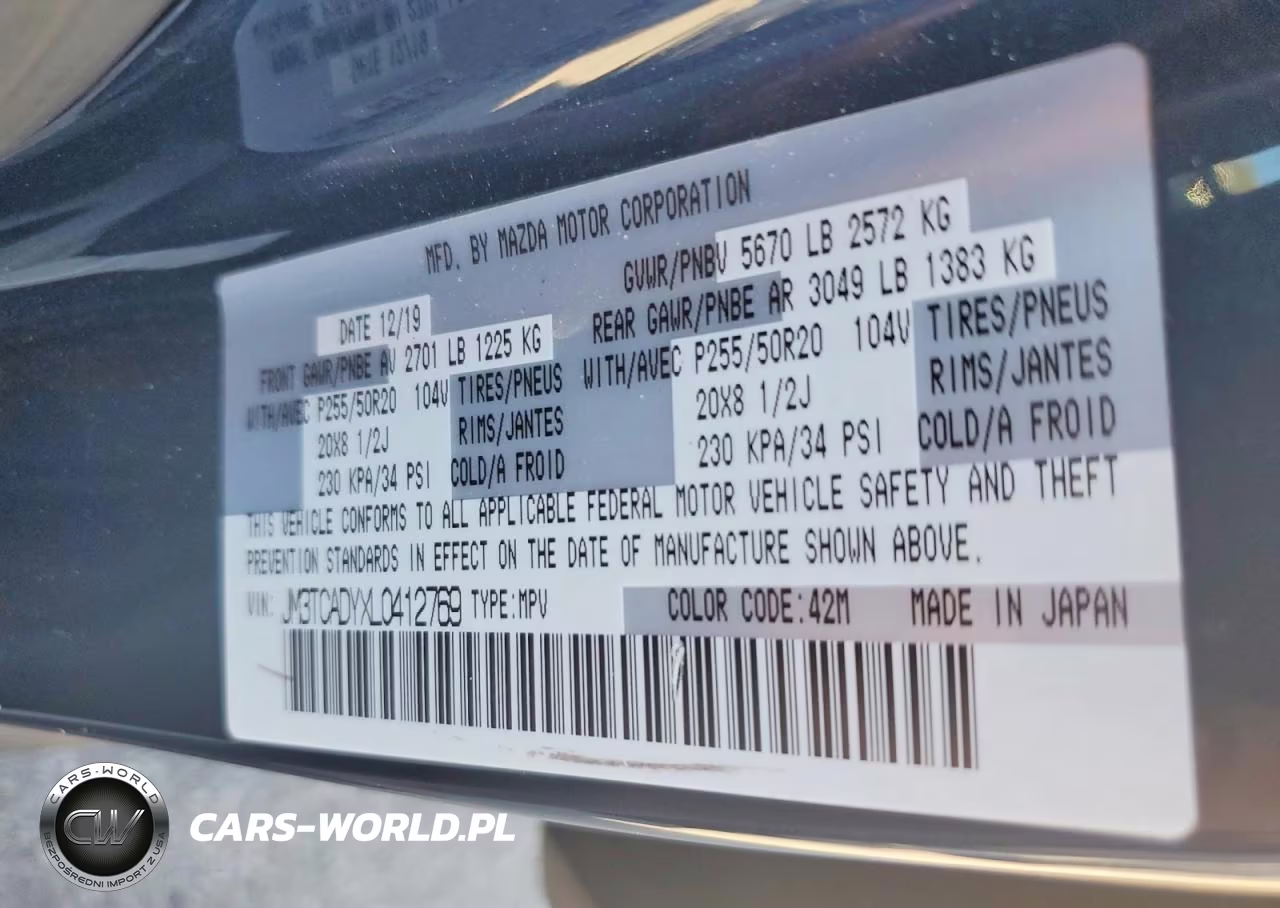 2020 Mazda Cx-9 Grand Touring VIN:JM3TCADYXL0412769 - 13