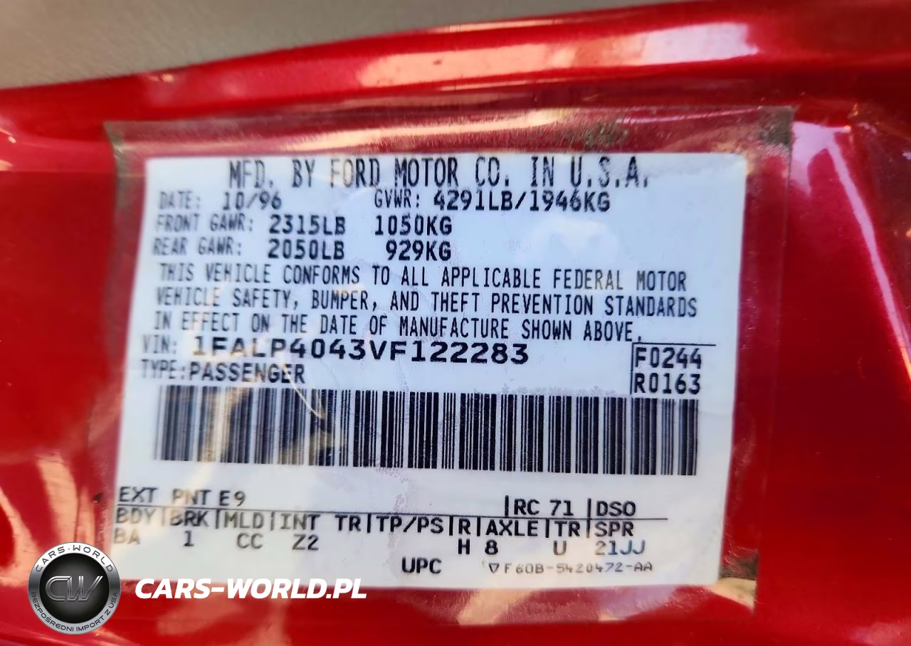 1997 Ford Mustang VIN:1FALP4043VF122283 - 13