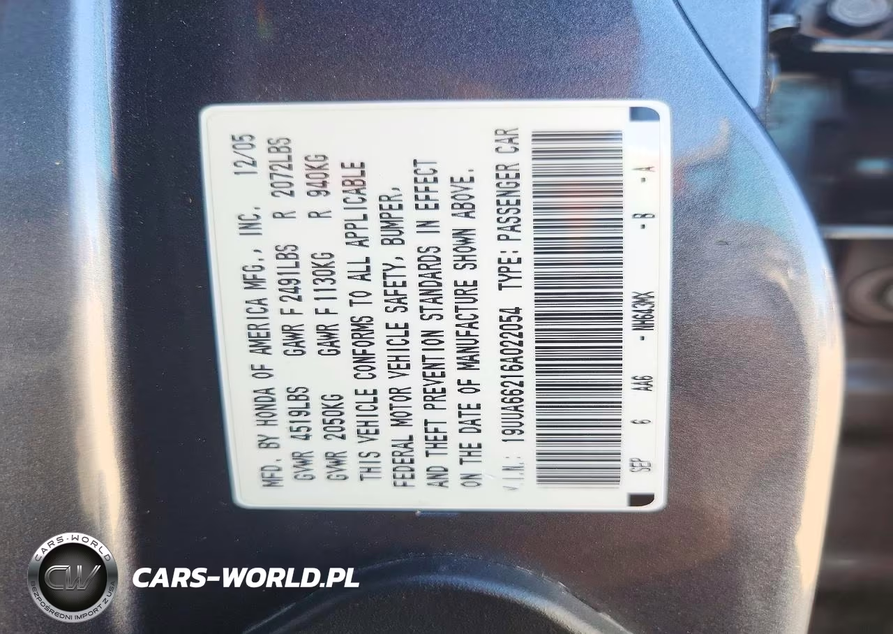 2006 Acura 3.2Tl VIN:19UUA66216A022054 - 12