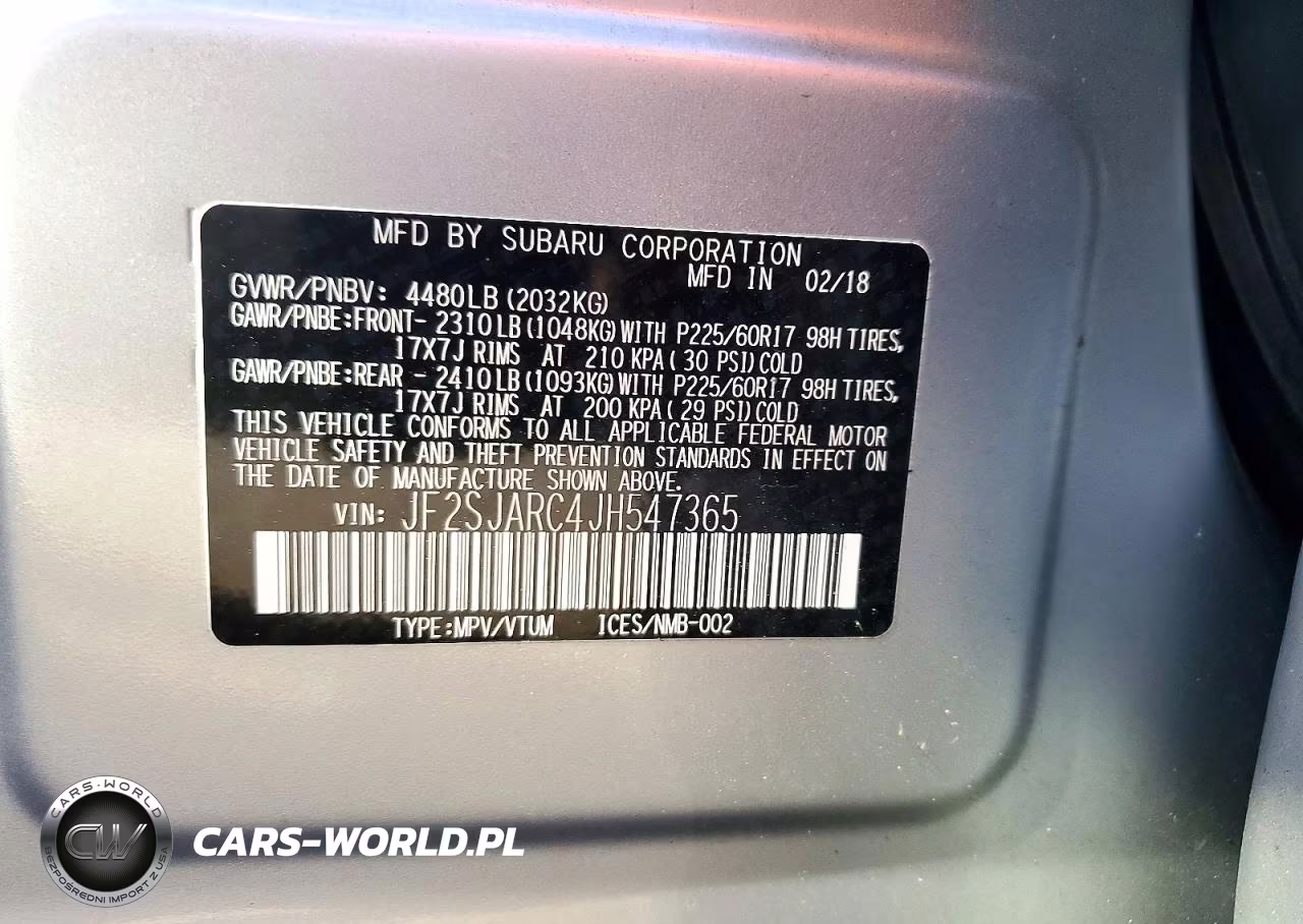 2018 Subaru Forester 2.5I Limited VIN:JF2SJARC4JH547365 - 12