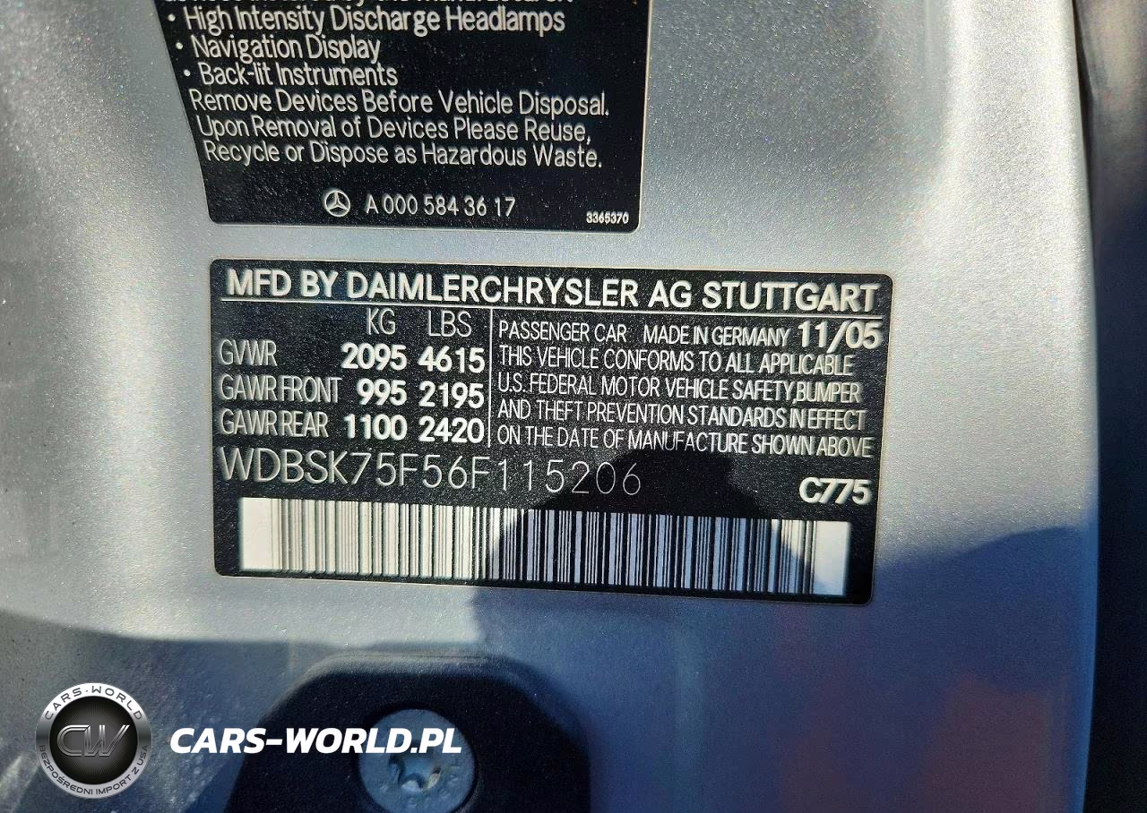 2006 Mercedes-Benz Sl 500 VIN:WDBSK75F56F115206 - 12