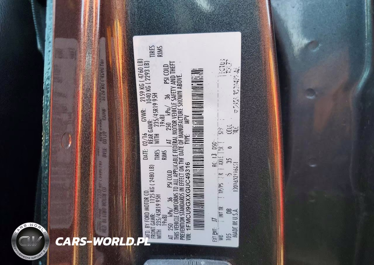 2016 Ford Escape Se VIN:1FMCU9GXXGUC49316 - 13